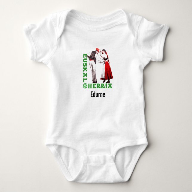 Custom, Euskal Herria, traditional Basque dancing: Baby Bodysuit (Front)
