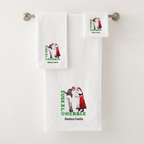 Custom Euskal Herria traditional Basque dancing Bath Towel Set