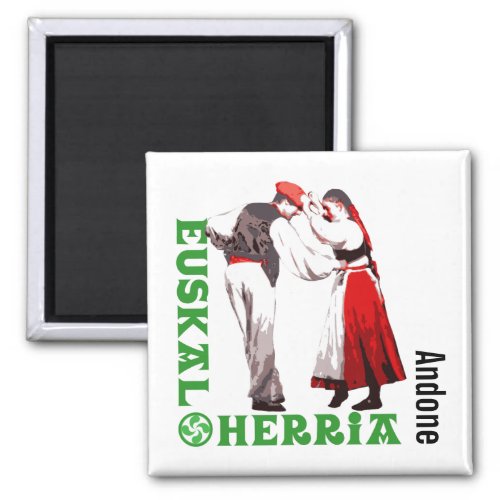 Custom Euskal Herria traditional Basque dancing Magnet
