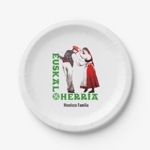 Custom Euskal Herria traditional Basque dancing Paper Plates