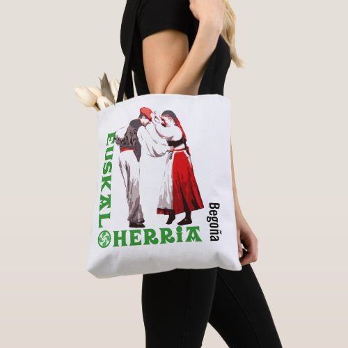 Custom Euskal Herria traditional Basque dancing Tote Bag