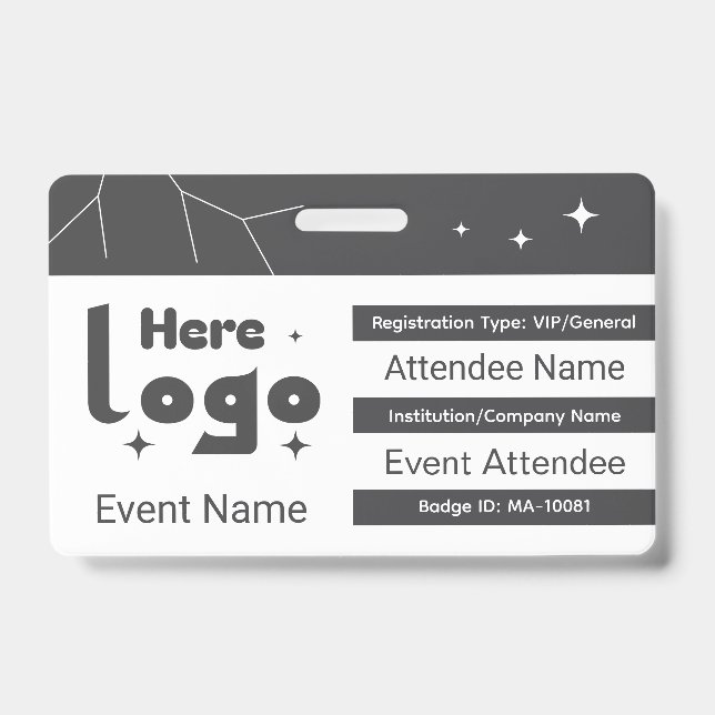 Custom event badge conference (Front)