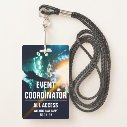 Custom Event Coordinator All Access Concert Pass Badge