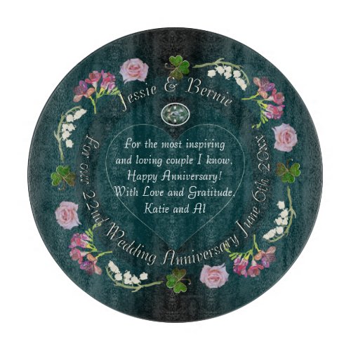 Custom Event Floral Heart Cutting Board