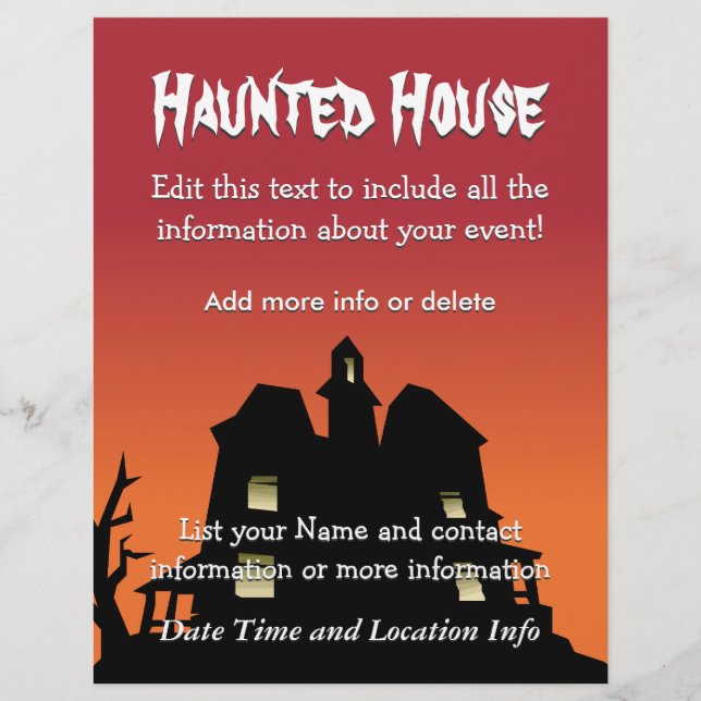 Custom Event Haunted House Flyer (Front)