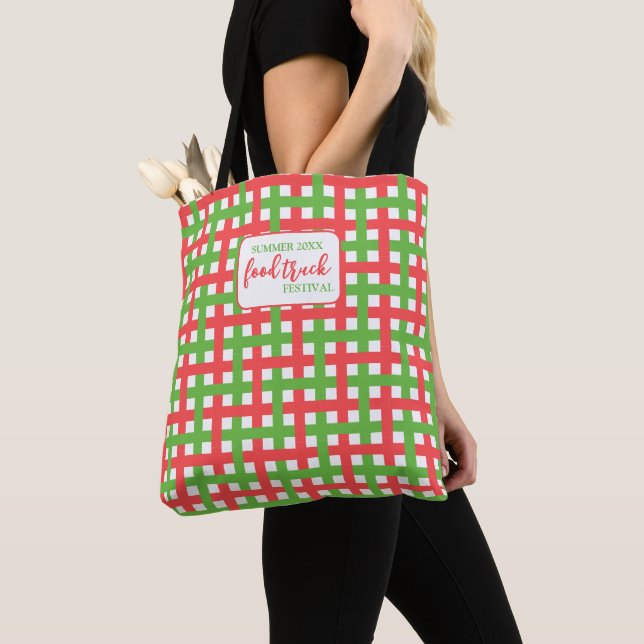 Custom Event Keepsake Summer Food Truck Festival  Tote Bag (Close Up)