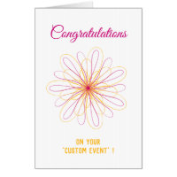 Custom event, name, message Congratulations Big