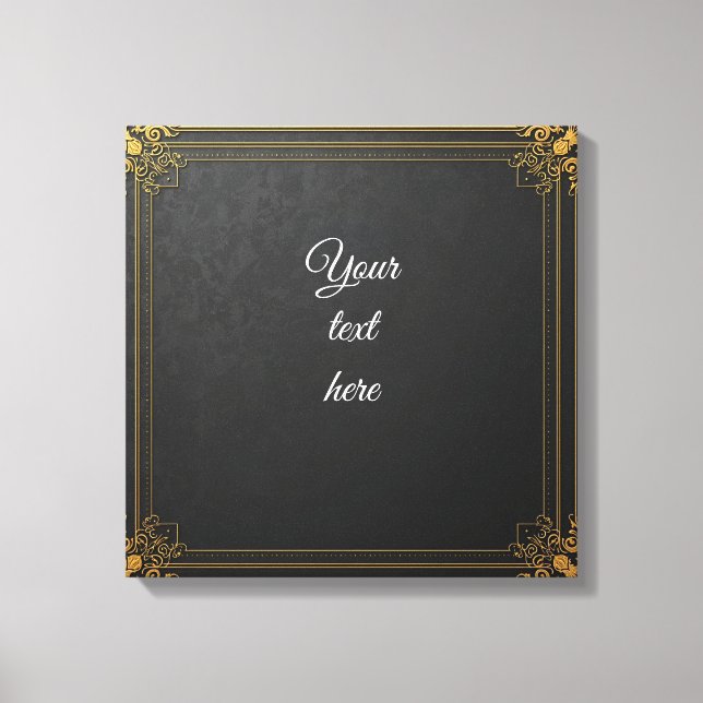 Custom Event Signage – Ornate Gold Frame Editable  Canvas Print (Front)