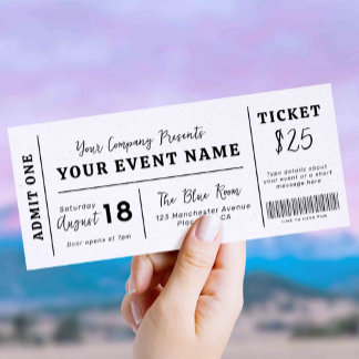 Custom Event Ticket, Concert Fake Ticket, School Invitation