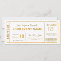 Custom Event Ticket, Concert Fake Ticket, School