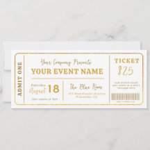 Custom Event Ticket, Concert Fake Ticket, School