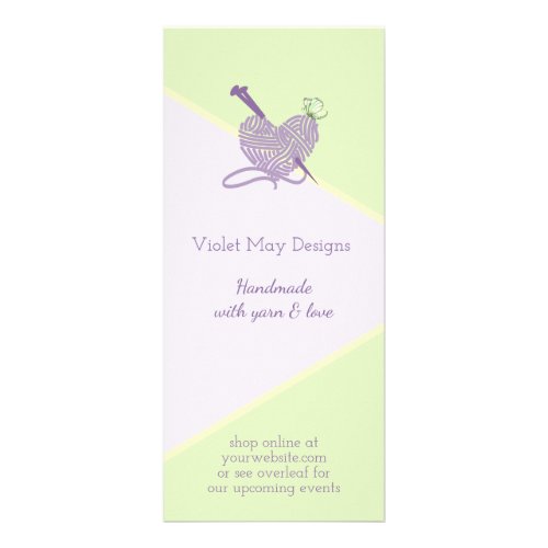 Custom Events Handmade with Love Pastel Yarn Craft Rack Card