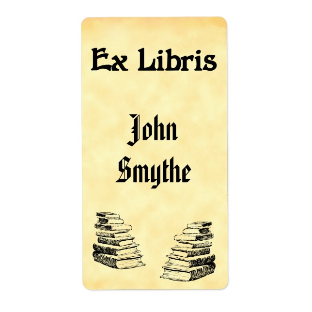 Custom Ex Libris Vintage Books Tags (Front)