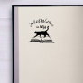 Custom Ex Libris Vintage Cat Library Books Rubber Stamp