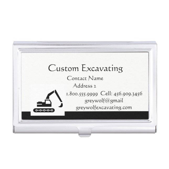 Custom Excavating Custom Excavator Business Card Business Card Case (Front)