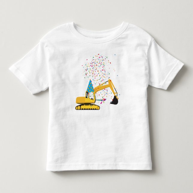 Custom Excavator Construction Truck Birthday Party Toddler T-shirt (Front)