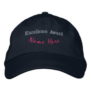 Custom Excellence Award Headwear Navy Color Work Embroidered Baseball Cap