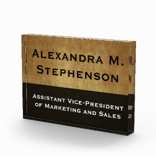 Custom Executive Desk Name Plate