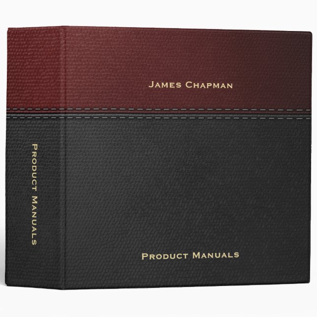 Custom Executive Product Manuals  3 Ring Binder (Front/Spine)