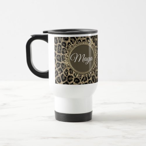 Custom Exotic Leopard Print  Travel Mug