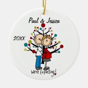Custom Expectant Couple Christmas Ornament