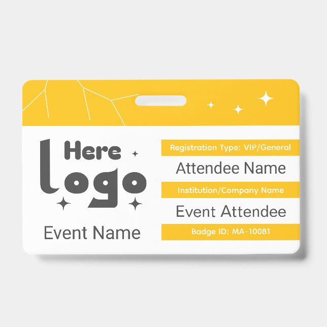 Custom Expo Badge ID With QR Code and Logo (Front)