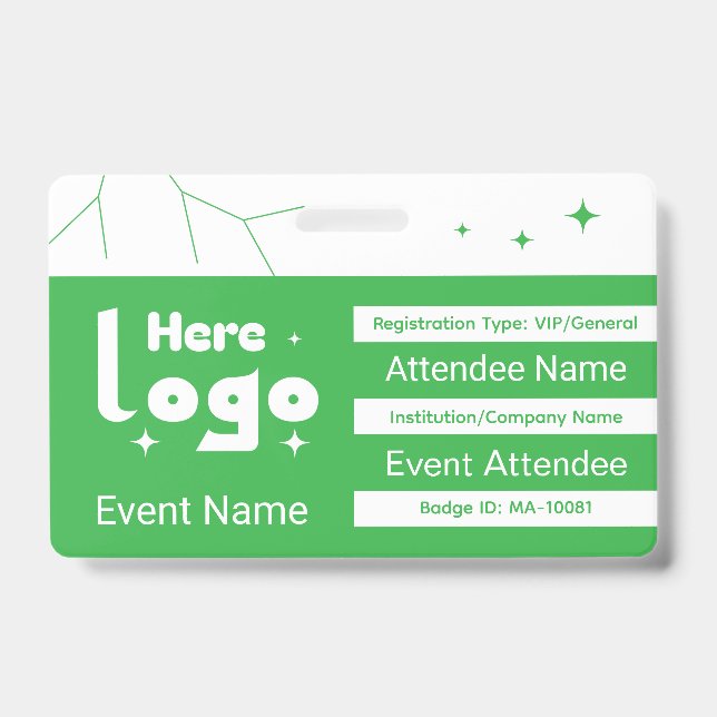 Custom Expo Event Attendee Type Badge (Front)