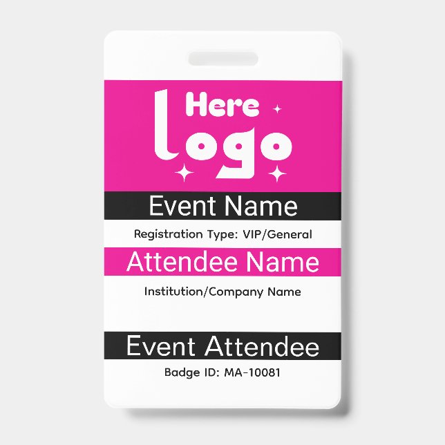 Custom Expo ID Badge with Qr Code (Front)