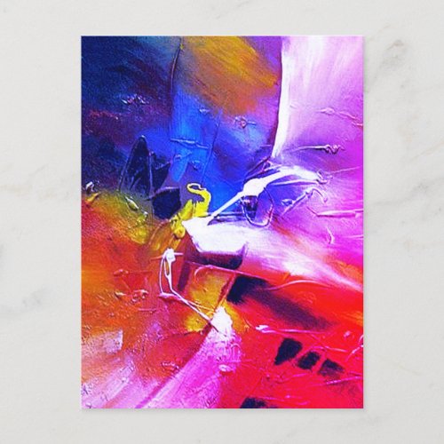 Custom Expressionist Modern Abstract Art Painting Postcard