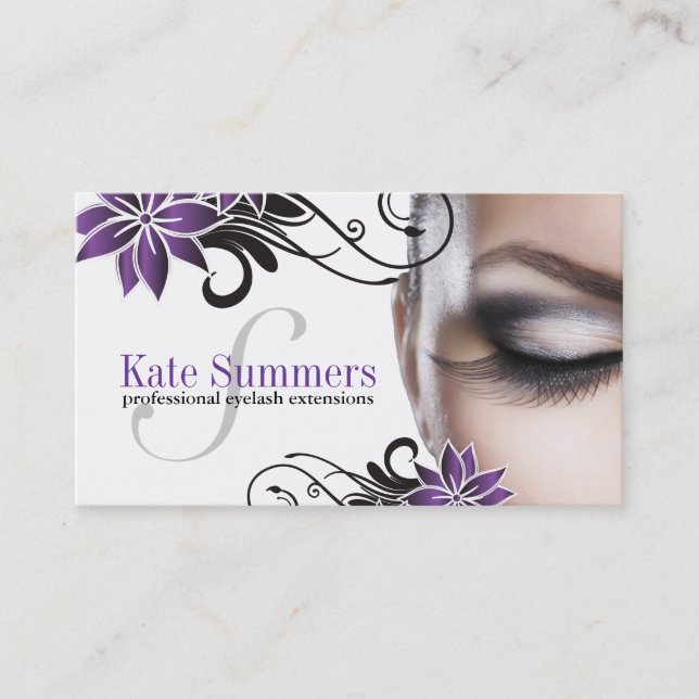Custom Eye Lash Extensions Business Cards (Front)