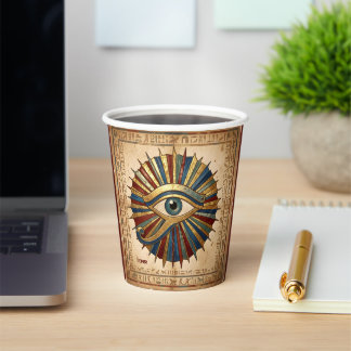 Custom Eye of Horus with Hieroglyphs Spiritual Paper Cups