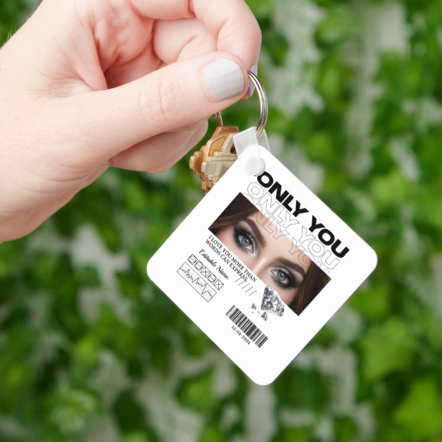 Custom Eyes Image, text | Personalized  Keychain (Hand)
