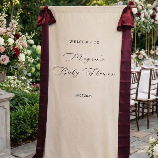 Custom Fabric Baby Shower Sign • Modern Linen