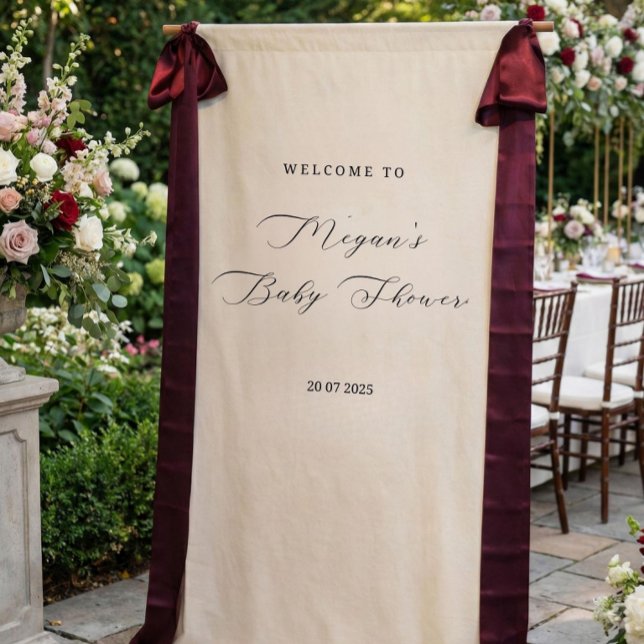 Custom Fabric Baby Shower Sign • Modern Linen (Creator Uploaded)
