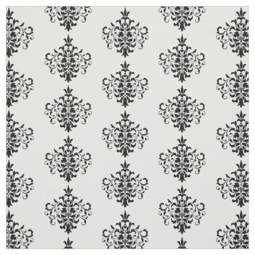 Custom Fabric-Black & White Damask Fabric