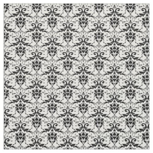 Custom Fabric_Black  White Damask Fabric