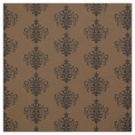 Custom Fabric-Chocolate Brown &amp; Black Damask Fabric
