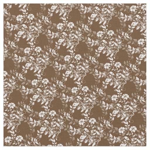 Custom Fabric-Chocolate Brown & White Floral Fabric