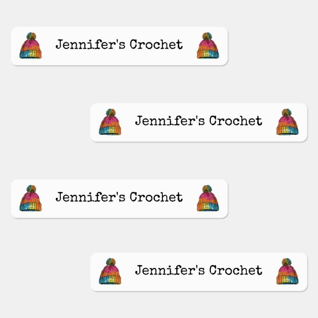 Custom Fabric Clothing Labels Crochet Wooly Hat (Group)