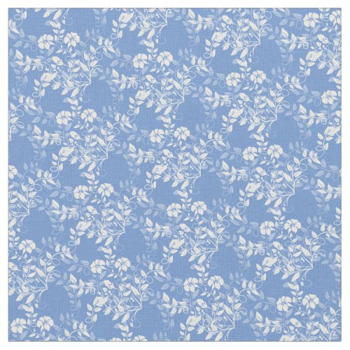 Custom Fabric_French Blue  White Floral Fabric