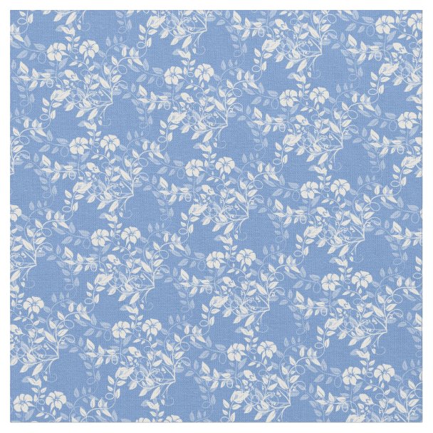 Blue and White Daisy Flowers Pretty Floral Fabric | Zazzle