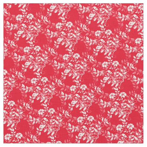 Custom Fabric_Red  White Floral Fabric