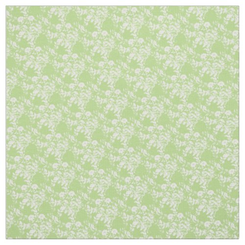 Custom Fabric_Spring Green  White Floral Fabric
