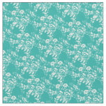 Custom Fabric-Teal &amp; White Floral Fabric