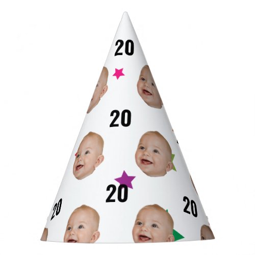 Custom Face 10th 20th 30th 40th 50th 60th Birthday Party Hat