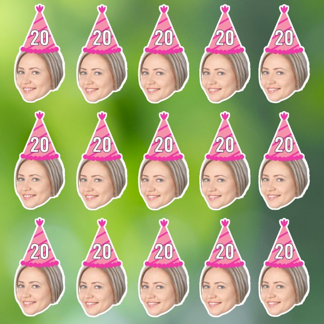 Custom Face 20th 30th 40th 50th 60th 70th Birthday Sticker (Creator Uploaded)