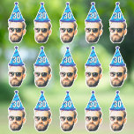 Custom Face 20th 30th 40th 50th 60th 70th Birthday Sticker<br><div class="desc">Custom Face 20th 30th 40th 50th 60th 70th Birthday , Replace the face with your favorite photo (make sure to crop as much to the face as possible and use an app to remove the background) and personalize this funny face gift with your kid, husband, or boyfriend on it! Also...</div>