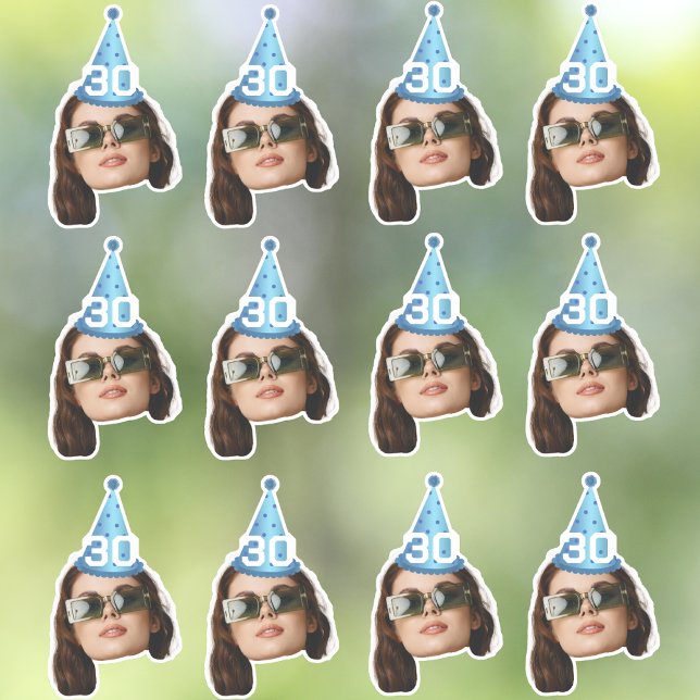 Custom Face 20th 30th 40th 50th 60th 70th Birthday Sticker (Creator Uploaded)