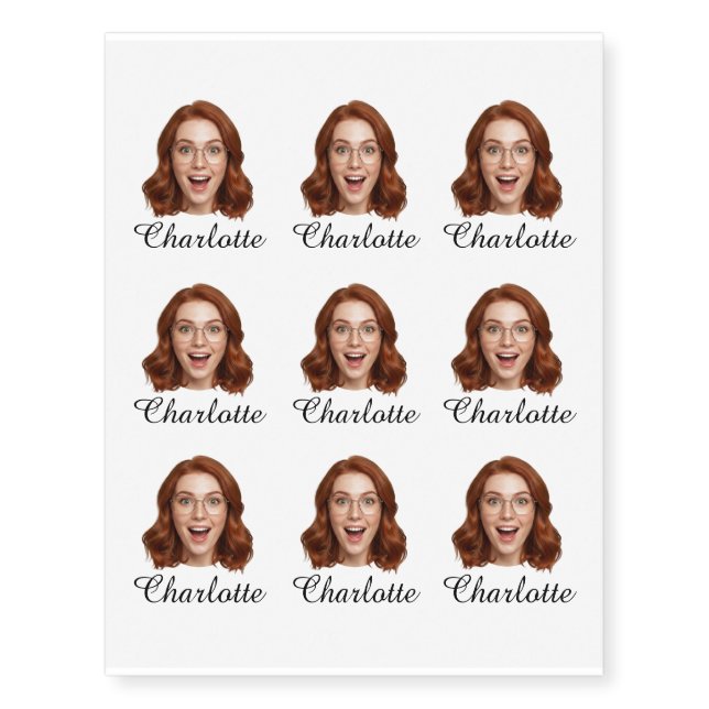 Custom Face Bachelor Party  Temporary Tattoos (Front)