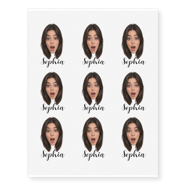 Custom Face Bachelor Party  Temporary Tattoos (Front)